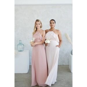 NWT Birdy Grey Jules Chiffon Bridesmaid Dress - Taupe